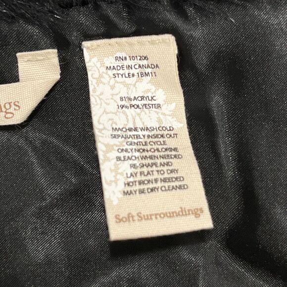 Soft Surroundings Neck Warmer Womens Black Faux Fur Designer Winter Wear‎ Luxary - Picture 6 of 9